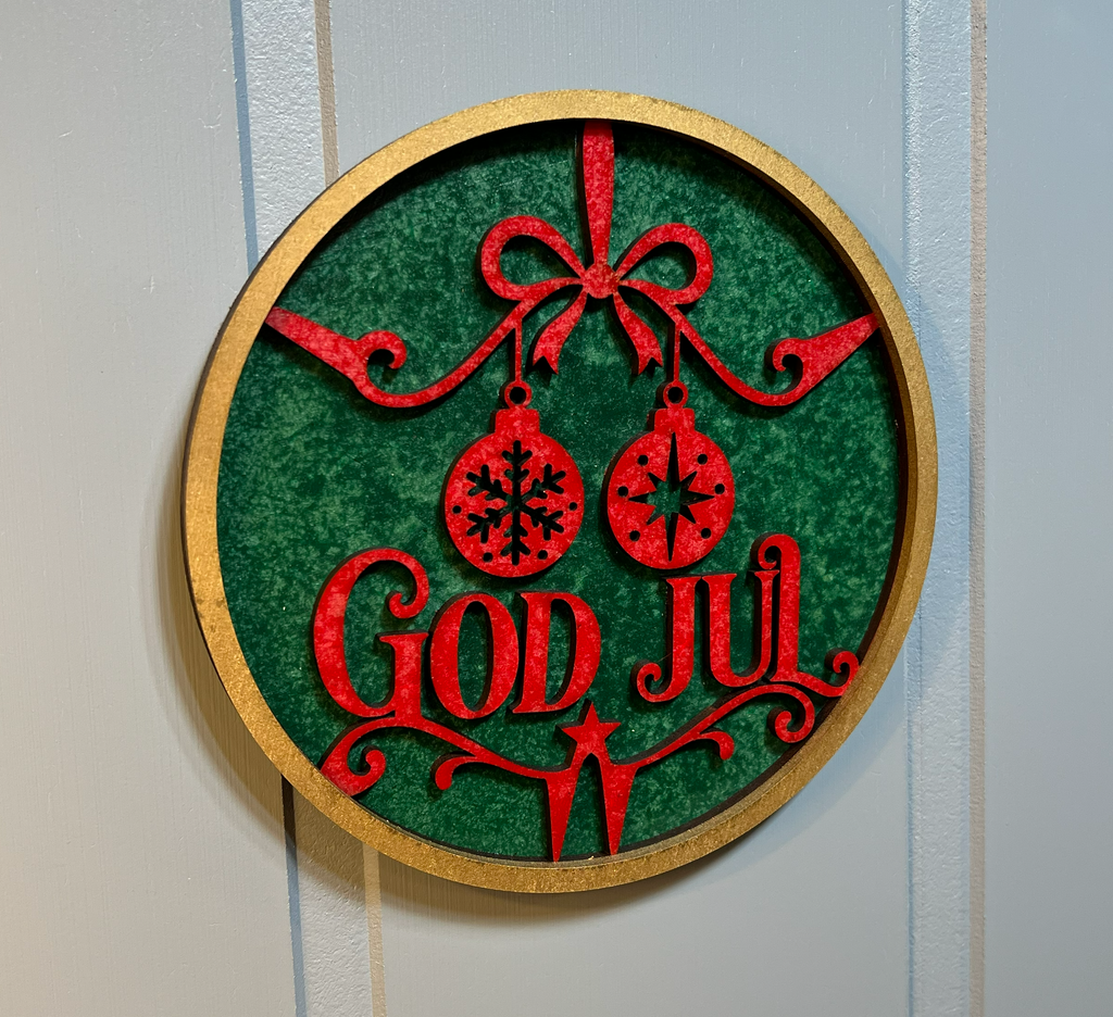 3-lags juleskilt "God Jul"