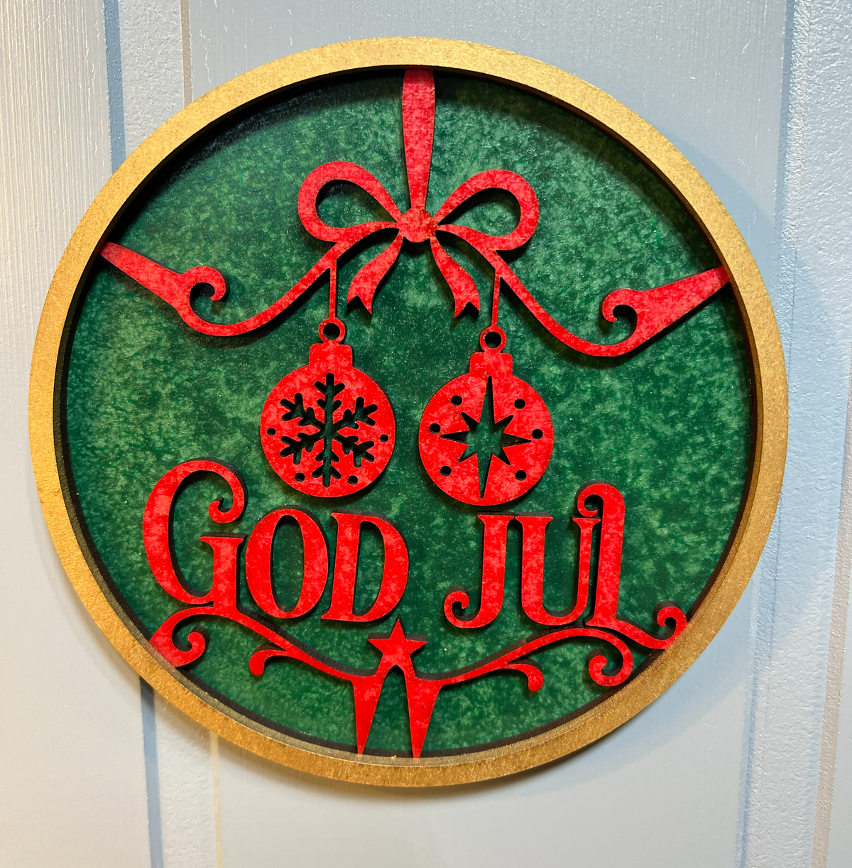 3-lags juleskilt "God Jul"