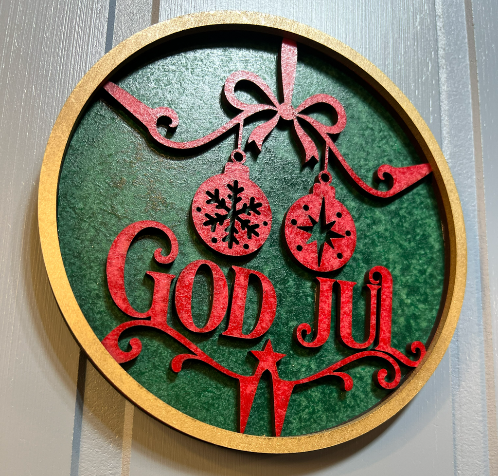 3-lags juleskilt "God Jul"