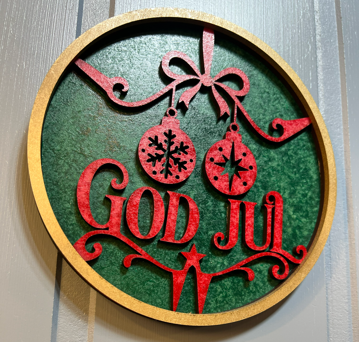 3-lags juleskilt "God Jul"