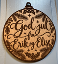 Ornament til juletreet - "God jul fra..."