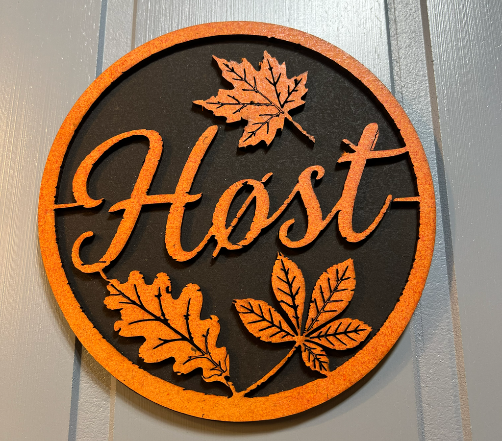 Høstkos - håndlaget dekorasjonsett i tre